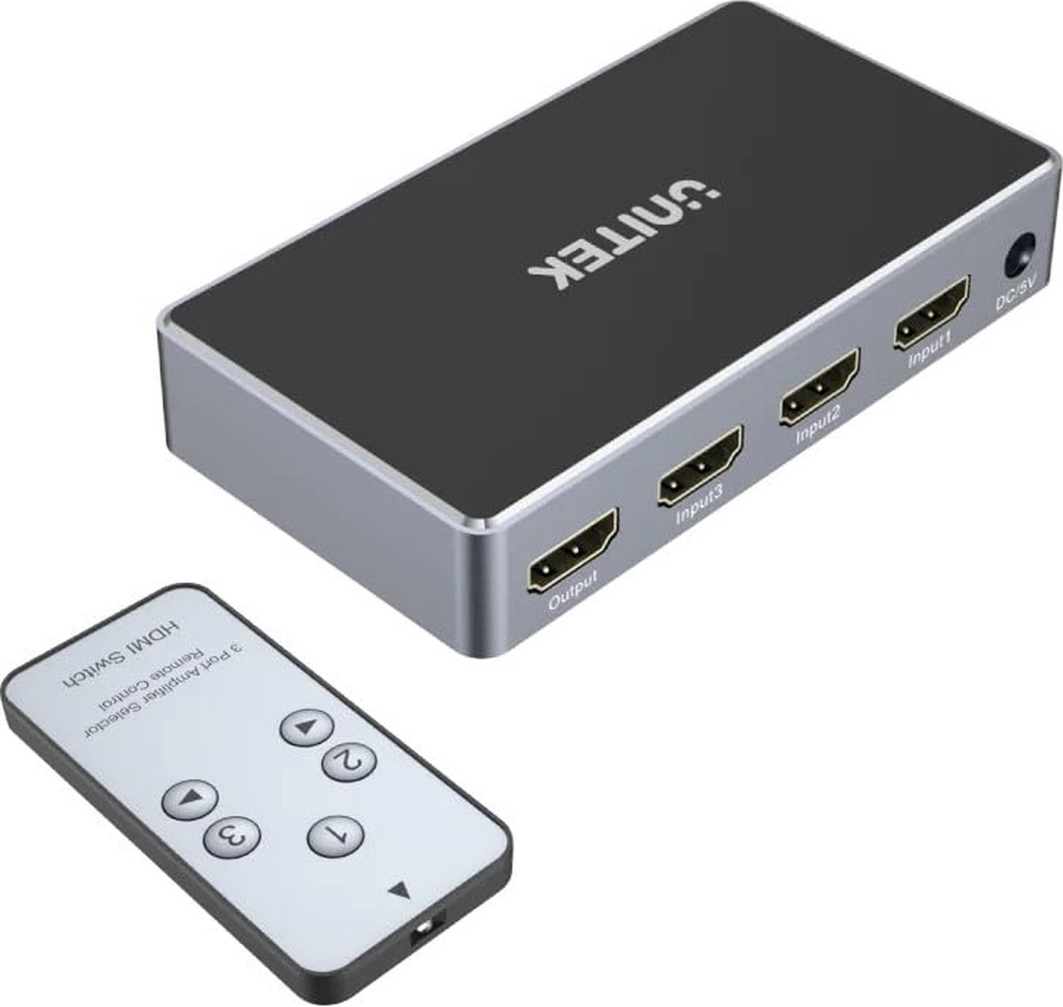 UNITEK V1111A - HDMI - 3x HDMI - 1.4b - 3840 x 2160 pixels - Black - Grey - 4K Ultra HD