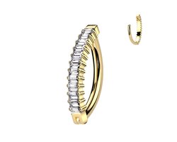 Piercing titane Baguette cerceau ovale doré