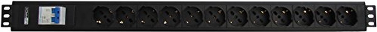 WP WPN-PDU-I02-12 energiedistributie 12 AC-uitgang(en) 1.5U Zwart
