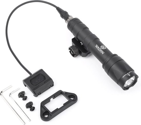 Tactische zaklamp met drukkussenschakelaar - LED 600 lumen - scout licht - M-lok keymod - Picatinny Rail System - Zwart