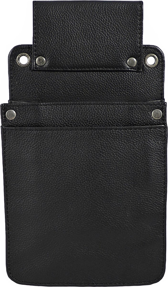Houtkamp Leren Horeca Portemonnee Holster - Riem Holster voor Kelnerbeurs - Robuust Nappa Leer - Zwart