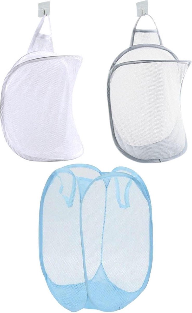 Goedkoopste 2-delige wandwasmand - opvouwbare opbergmand voor vuile was - netopbergmand huishoudelijke voorwerpen .