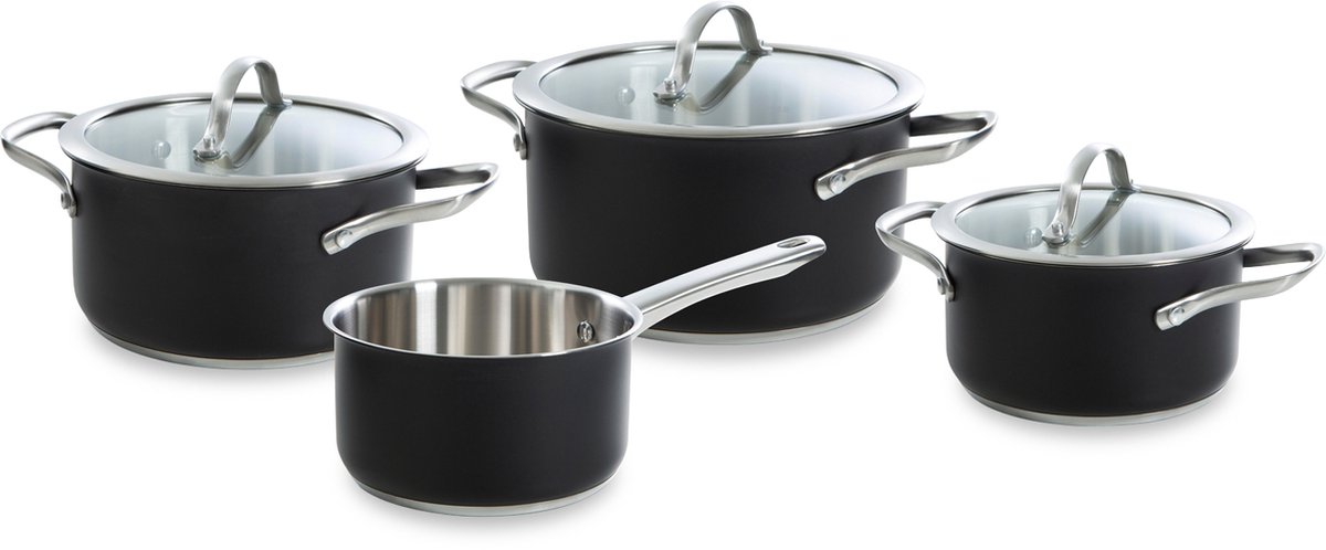 Bol.com BK Purity Black 4-delige kookpannenset - inductie - RVS aanbieding