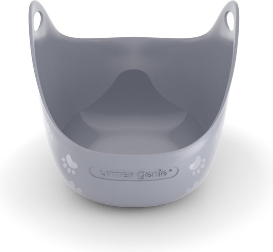 LITTER GENIE Flexibele Kattenbak - Lichtgewicht & Duurzaam - Incl. Schep - Geïntegreerde Handvaten & Hoge Randen - Grijs