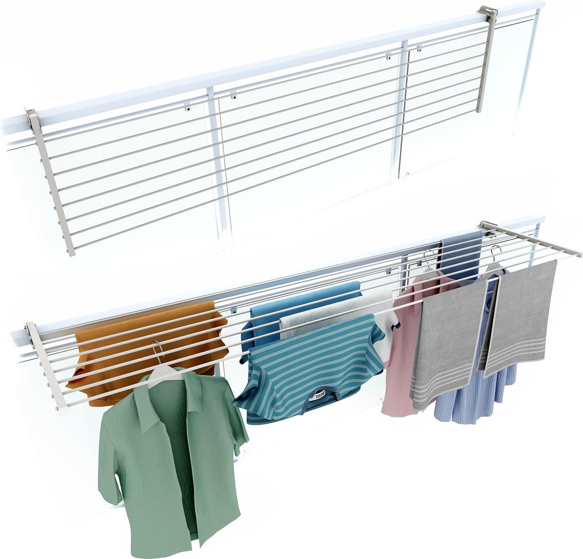 Goedkoopste JGS ® Ruimtebesparende Opvouwbare Wasrek voor Balkon en Terras met Weerbestendige Eigenschappen