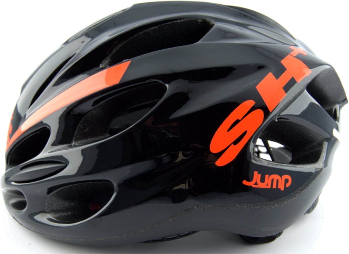 SH+ Fietshelm - SHAKE JUMP - Unisex - Lichtgewicht 227 gram - 15 Ventilatiegaten - Gemaakt in Italië - Voor een hoofdomtrek van 57 tot en met 60 CM - Zwart Rood