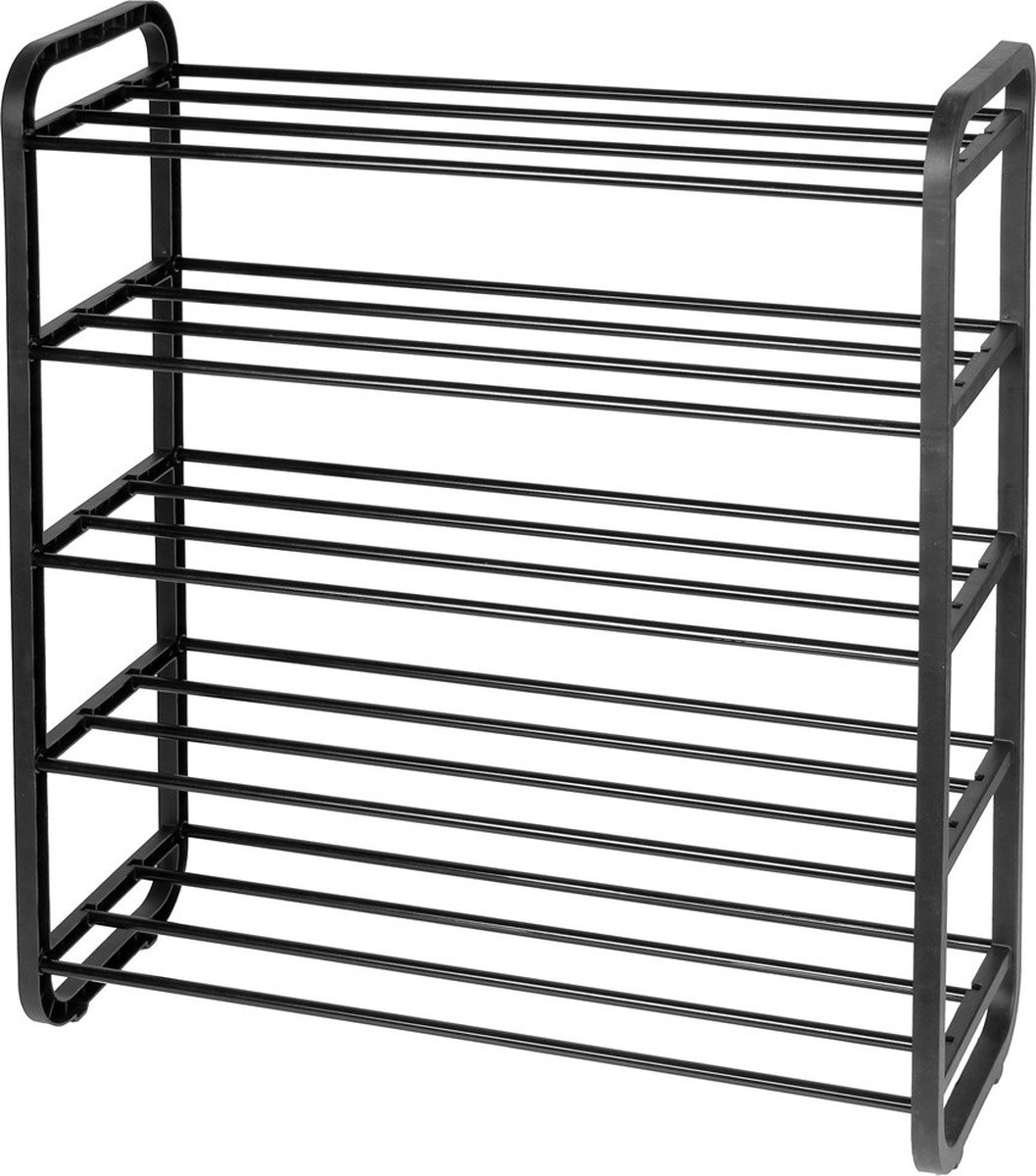 Brunbeste Stabiele Plastic Schoenenrek met 5 Lagen Perfect voor een Georganiseerde Hal!