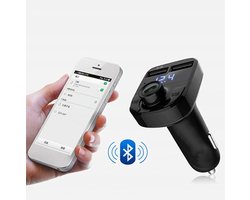 Bluetooth FM Transmitter - Auto Lader - Carkit - Handsfree - 2x USB - MicroSD - MP3 - Bluetooth Audio Receiver