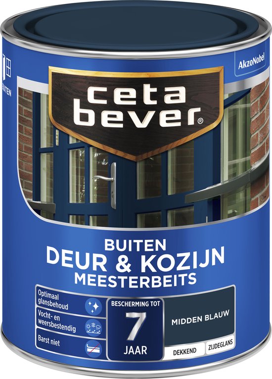 Cetabever - Meesterbeits Deur & Kozijn Dekkend - Midden blauw - 750 ML