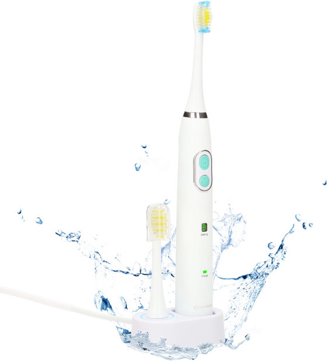 Optismile Sonische Elektrische Tandenborstel - Met 2 Opzetborstels - Wit