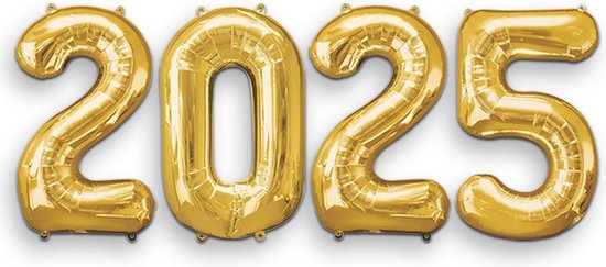 Q2Party - 2025 - New Year - Ballonnen - Set - Goud - NYE - Versiering - Nieuw Jaar - Decoratie - Happy New Year Ballonnen - XL Formaat