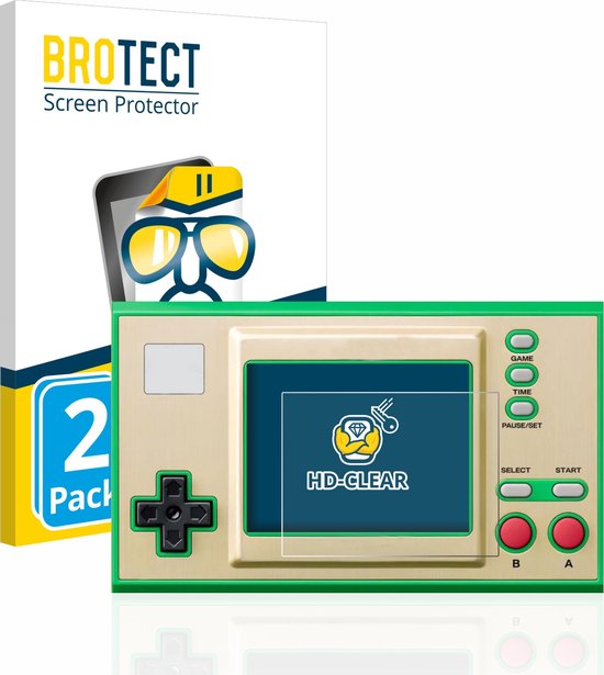 BROTECT - Screenprotector voor Nintendo Game & Watch Super Mario Bros - Folie Beschermfolie transparant 2 Stuks