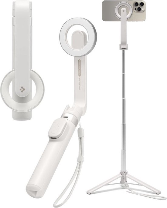 Spigen MagSafe Tripod Selfie Stick - met afstandsbediening - Universeel - 74CM - Dune Beige