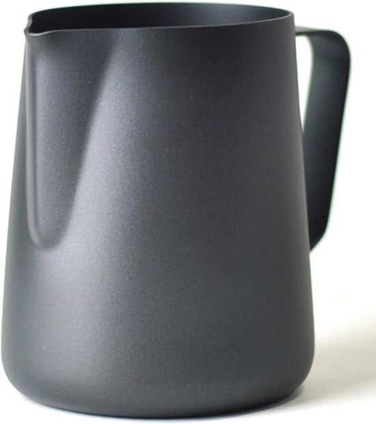 Pichet à mousse de lait (350 ml) - Pichet à mousse de lait - Tasse à mousse de lait - Acier inoxydable - Zwart anthracite - Pour Latte Art