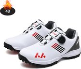 Livano Chaussures de golf Homme - Vêtements de golf - Chaussures de golf Antidérapantes - Imperméables - Golf - Wit/ Rouge - 43