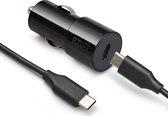 Azuri snelle 18W autolader met USB-C poort (incl. USB-C kabel) - Zwart