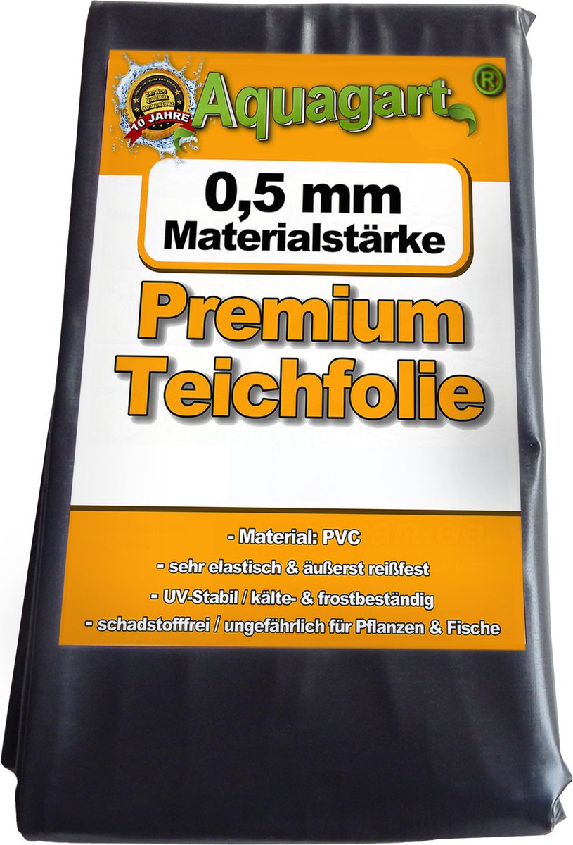 PVC vijverfolie 5m x 8m 0,5mm zwart voor tuinvijvers