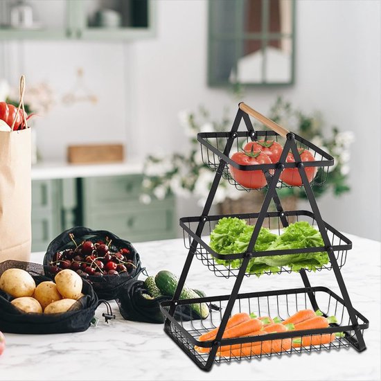Opbergmand Opvouwbaar - Wandmontage Keukenorganizer Voor Fruit En Groenten