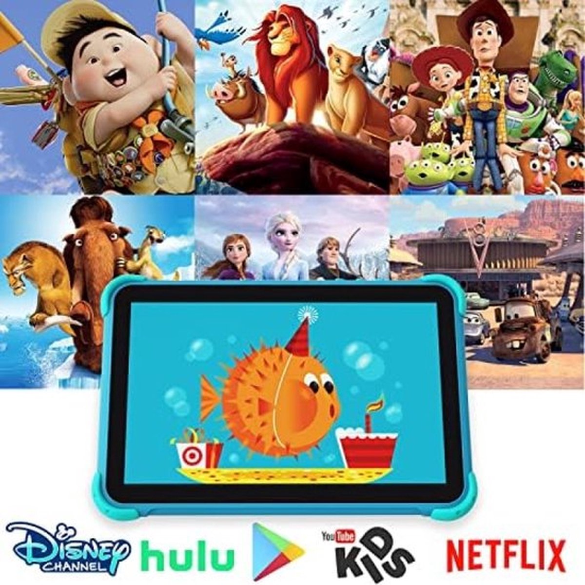 Ascrecem - Tablette Enfant 10 Pouces Android 11 - 2Go RAM 32Go ROM - WiFi, Bluetooth - Contrôle Parental - Éducative - Cadeau Pour Garçons Et Filles