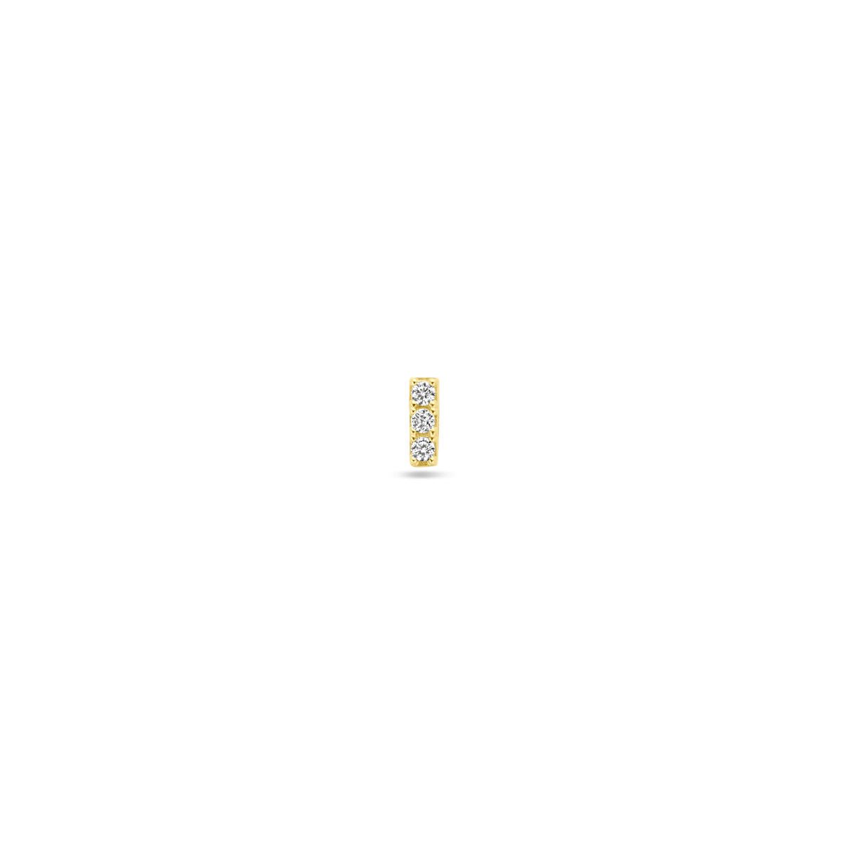 14K geelgoud flat back piercing zirkonia 5 mm - 4033252