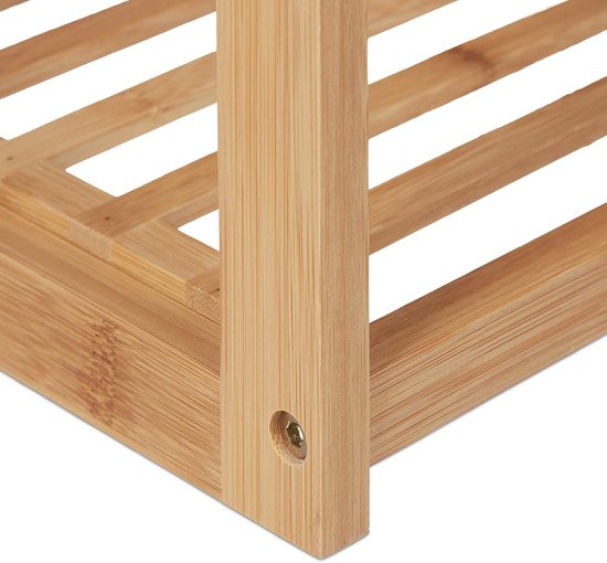 Étagère à chaussures empilable en Bamboe avec 2 niveaux pour 6 paires de Chaussures pour femmes - Conception peu encombrante pour le couloir ou la chambre