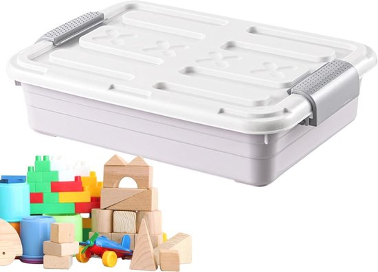 Opbergbox voor onder het bed met wieltjes - Ruimtebesparende opbergoplossing met Opbergbox voor onder het bed met wieltjes - Ruimtebesparende opbergoplossing met