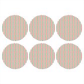 Sous-verres de verre ronds - Motifs de Noël - Driehoek - 10 x 10 cm - Lot de 6 - Décoration de table de Noël