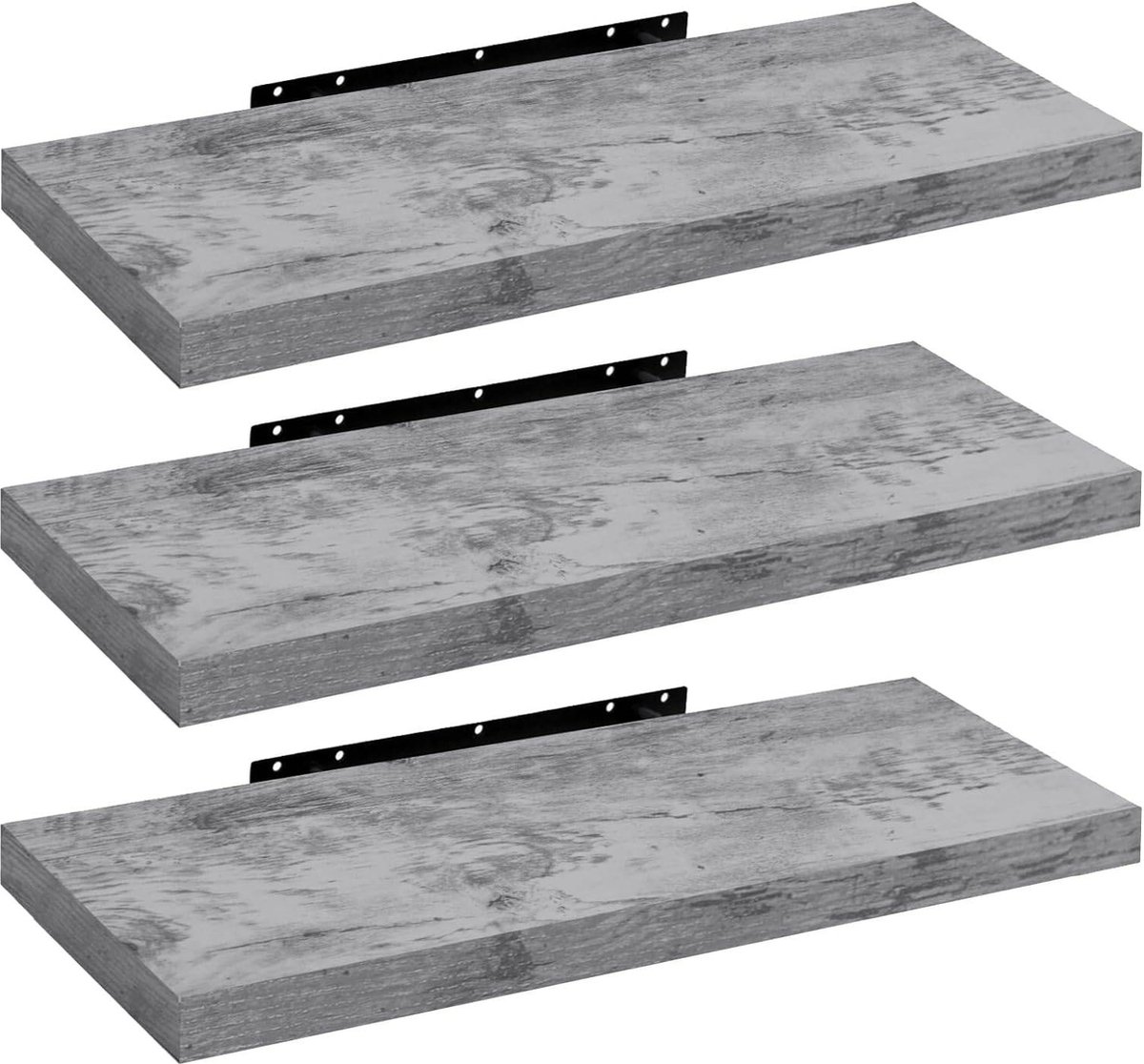 Wandplankenset - Zwevende Planken - Wandgemonteerde Organisator - MDF Hout - Zwart - 40 cm x 22,9 cm x 3,8 cm