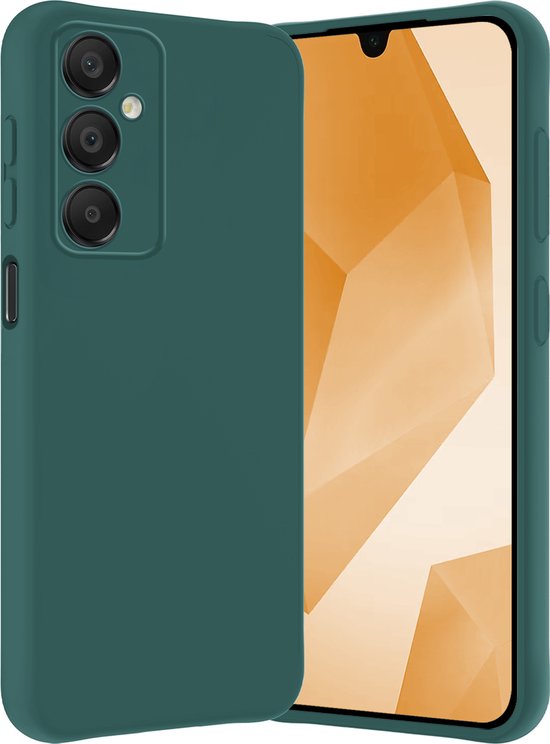 Coque Compatible avec Samsung A16 Coque Siliconen Cover Case - Coque Compatible avec Samsung Galaxy A16 Cover Back Case - Vert Foncé