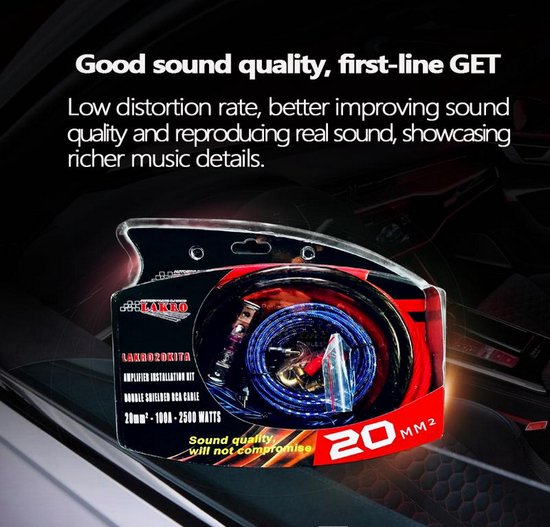 Complete Kabelset Voor Auto Versterker 4 GA 2800W - Audio Subwoofer Installatie Kit Met Zekering