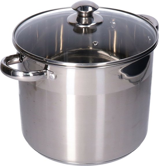 Hi Marmite 10L - Couvercle Verres - Métal Inox - Argent