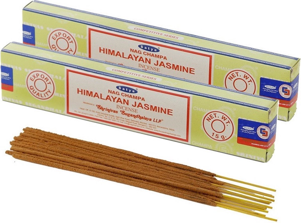 Satya Nag Champa wierrook stokjes Jasmijn geur - 30x - Lichaam in balans - Meditatie - staafjes van 21 cm - 30 minuten Multi
