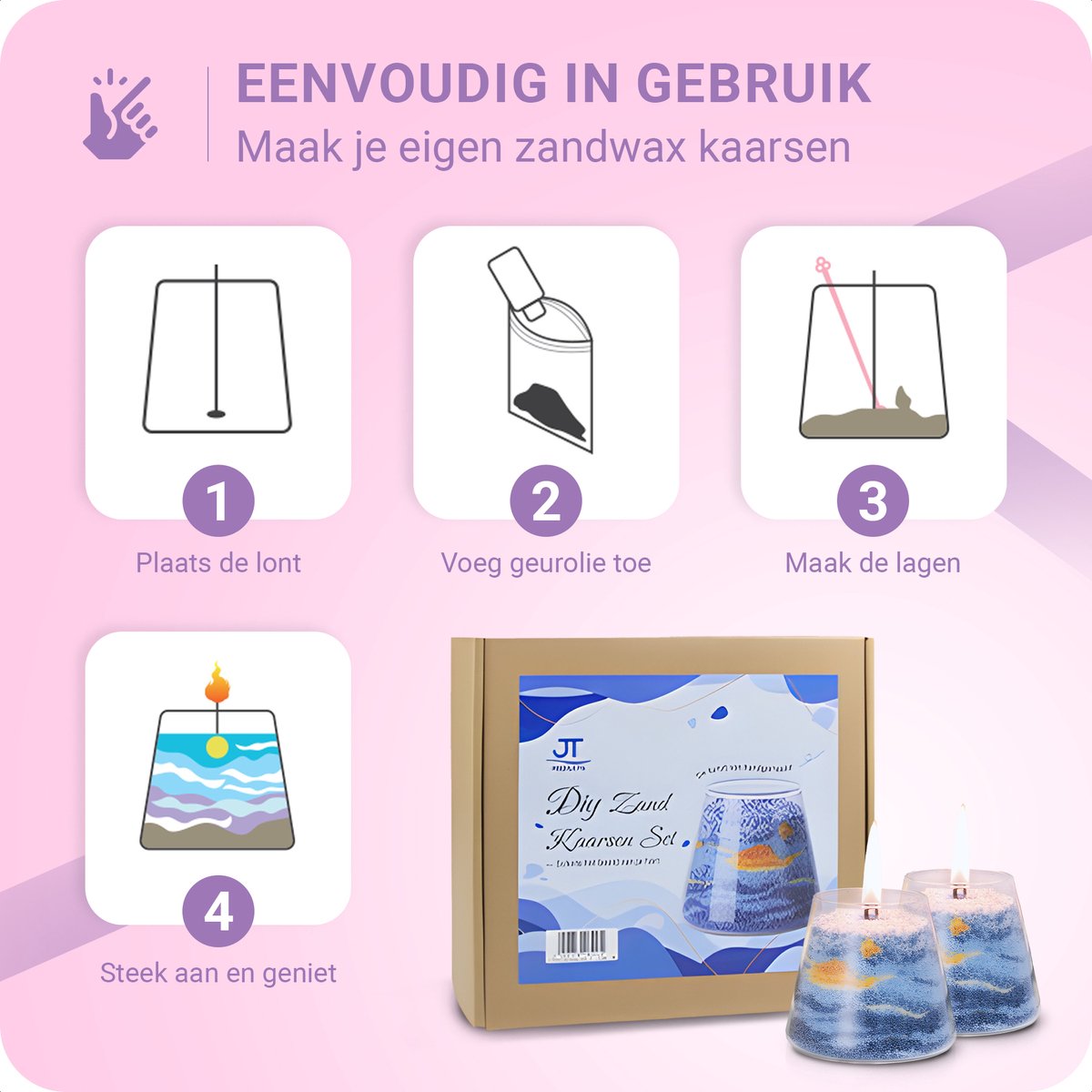 JT Products Zand Wax Kaarsen Maken Set - Kaarsenzand - Sand Wax - Starterspakket - Kaarsen Maken Voor Volwassenen - Candle Making Kit - Zelf Kaarsen Maken - DIY - Creatief — afbeelding 8