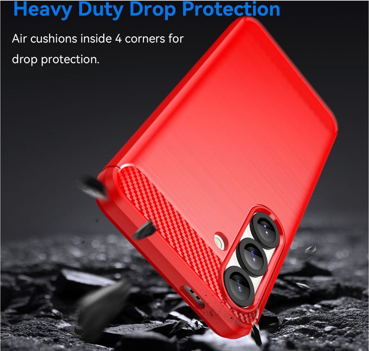 Mobigear Hoesje geschikt voor Samsung Galaxy S25 Telefoonhoesje Flexibel TPU | Mobigear Brushed Slim Backcover | Galaxy S25 Case | Back Cover - Rood