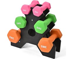 Dumbbells/Gewichten Neoprene Hand Weights for Women Men Arm Pilates Set 1KG 2KG 3KG pair 12KG set with Stand