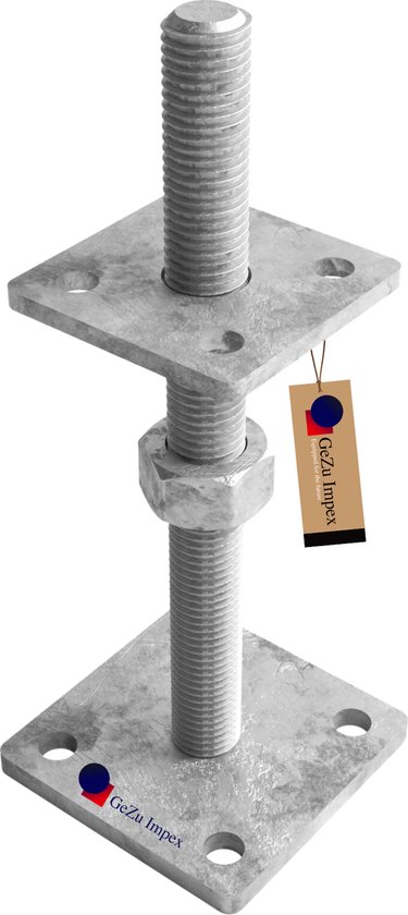 FWEEK 4 stuks paaldragers, in hoogte verstelbaar, gegalvaniseerde 100-190 mm paaldragers, steunpoot voor hekken, schuilplaatsen, carports, pergola's, bouwwerkzaamheden, zilver