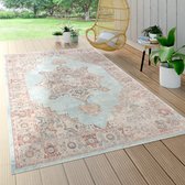 Paco Home Tapis Pour Intérieur Et Extérieur Balcon Ornements Marocains Mandala Turquoise 60x100 cm