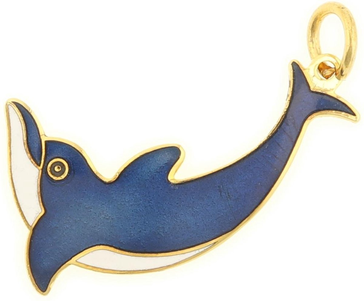 Behave® Hanger dolfijn blauw emaille 4 cm