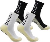 2 paires de chaussettes de football grip chaussettes - chaussettes de sport pour football basket course à pied - taille 39-46 noir A