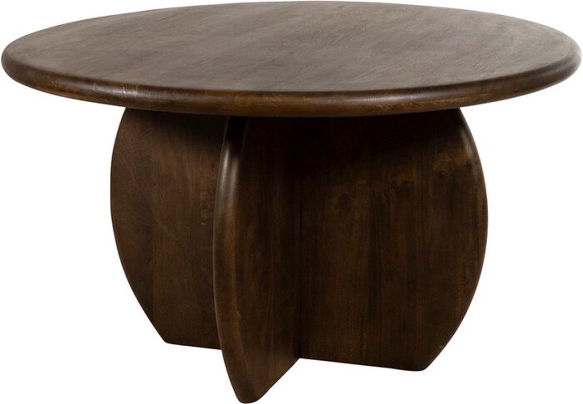 Eettafel Belly rond Ø130 cm Mangohout - Walnoot