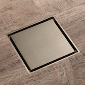 Douchegoot - Waste afvoerplug - douche afvoer - afvoergoot - sifon - vloerafvoer - vierkant - 10*10cm - douchevloer - met afneembaar deksel rooster en haarzeef - messing - Bronzen