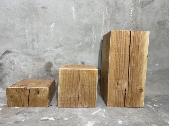 InterieurX -Zuil -houten sokkel- pilaar-plantenstandaard-Massief Hout- Douglas 20x20 cm -hoogte 60cm