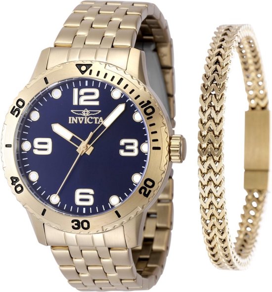 Invicta Specialty 35679 Heren Horloge - Waterdicht - Analoog - Quartz Uurwerk - Roestvrij Staal met zwarte Wijzerplaat - 45mm