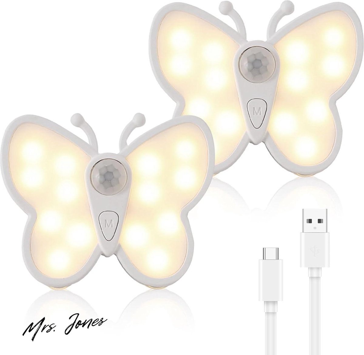 Mrs. Jones Led-trapverlichting nachtlampje met bewegingssensor indirecte verlichting voor kinderkamer-hal-trap slaapkamer keuken badkamer - energiezuinig - sensorlampimmersive - 2-pack .