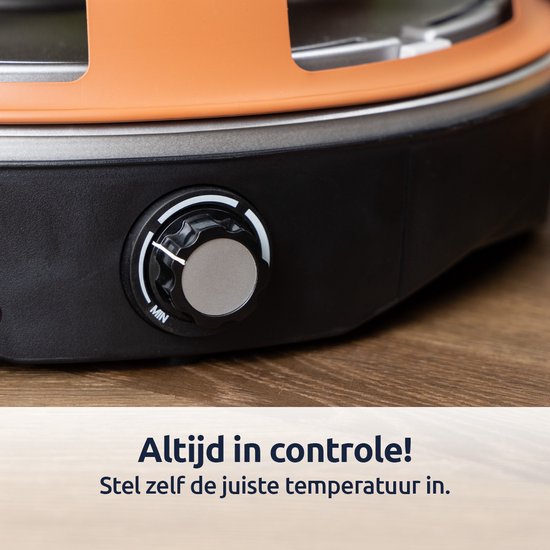 BluMill Pizza Oven en Gourmetstel - 2 in 1 - 6 Persoons - Mini Pizza Oven - Temperatuurregelaar - Incl. Spatels - 1200W — afbeelding 5