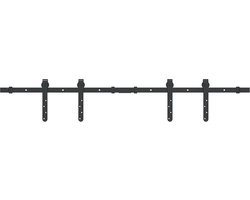 vidaXL - Ophangset - voor - schuifdeur - 122 - cm - koolstofstaal