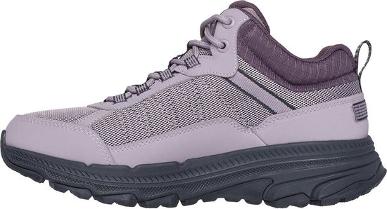 Paarse Skechers Go Run Trail Altitude 2.0 wandelschoen, opzij gefotografeerd met donkergrijze zool.