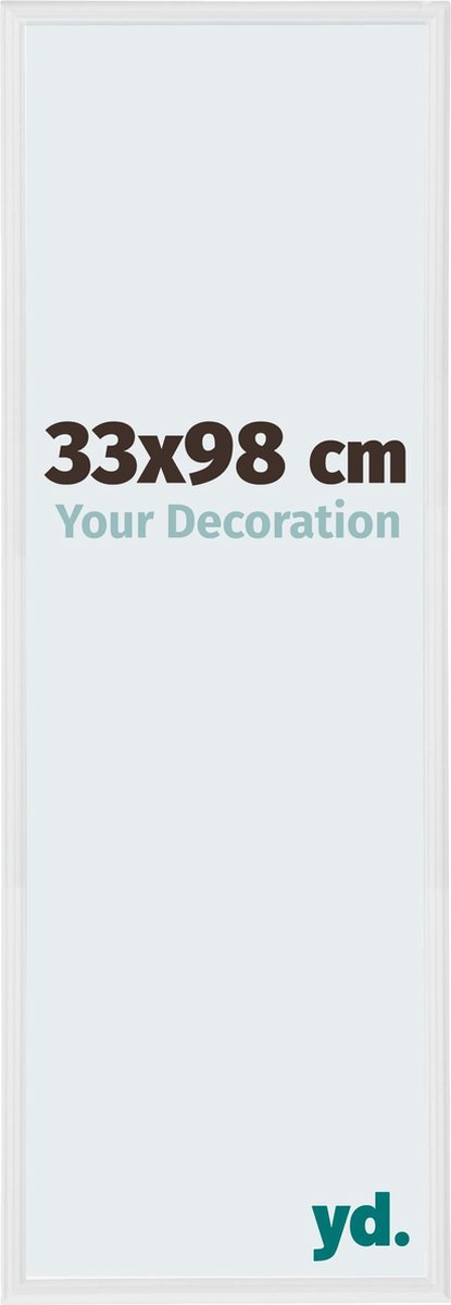 yd. Your Decoration - Fotolijst 33x98 cm - Kunststof - Wit Hoogglans - Annecy