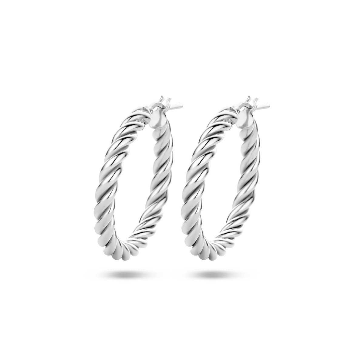 Zilver Gerhodineerd Oorringen Gedraaid 1335501