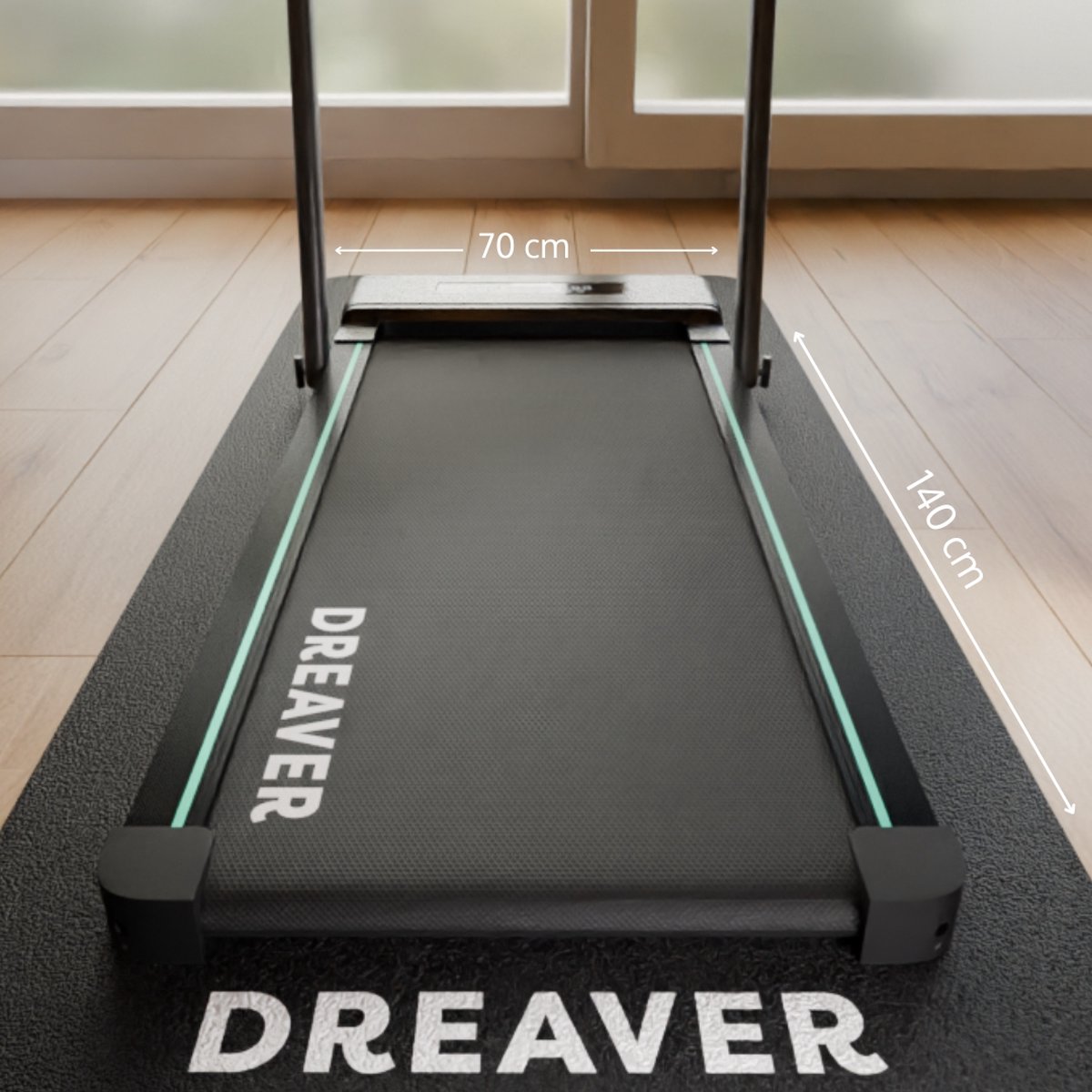 Afbeelding 2 van Dreaver Premium Universele Vloermat - Extra Dempend en Vloerbeschermend - Beschermmat Fitnessapparatuur 140 x 70 x 0,6 cm
